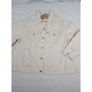 Levi's Women's Trucker Jean Jacket Off White Cream Denim Size 3XL‎